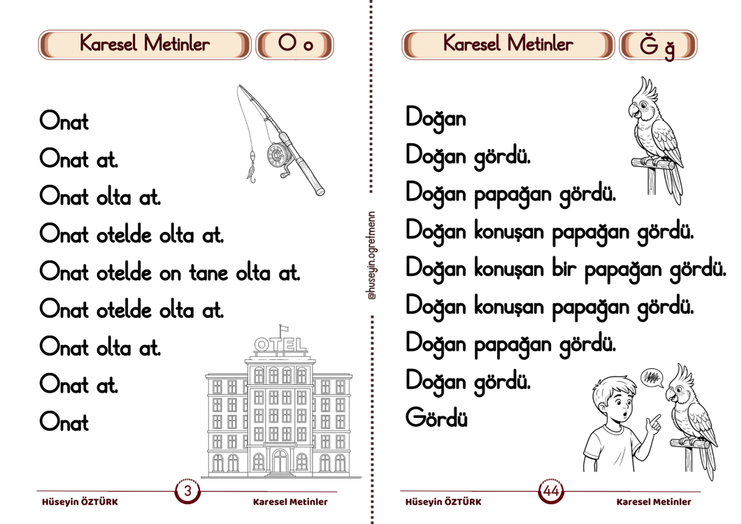 1.Sınıf Karesel Metinler Kitapçığı