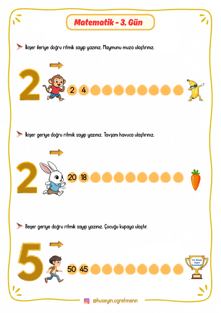 1.Sınıf Yaz Tatili Çalışma Etkinlikleri