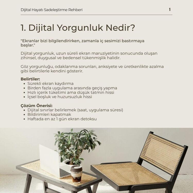 Dijital Hayatı Sadeleştirme Rehberi E Kitap – 61 Sayfalık + 13 İnteraktif Tablo