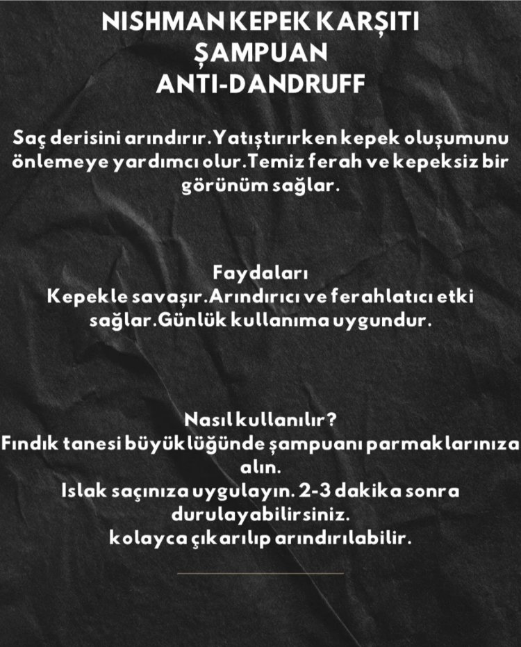 Nishman Kepek Karşıtı Şampuan