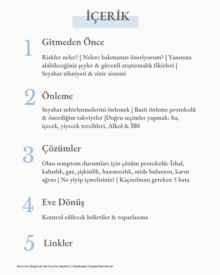 HUZURSUZ BAĞIRSAK İLE HUZURLU SEYAHAT