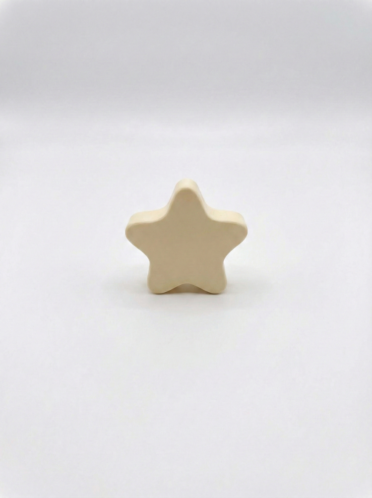 Ahşap Yıldız Kulp - Doğal Kayın Dolap Çekmece Kulpu (5x5 cm)