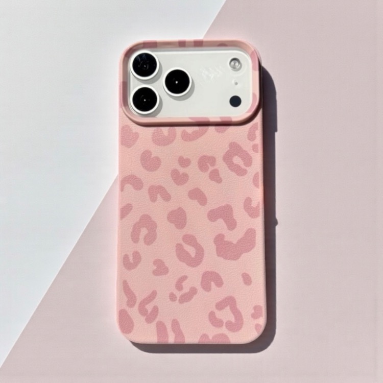 iPhone Uyumlu Pembe Leopar Desenli Kılıf