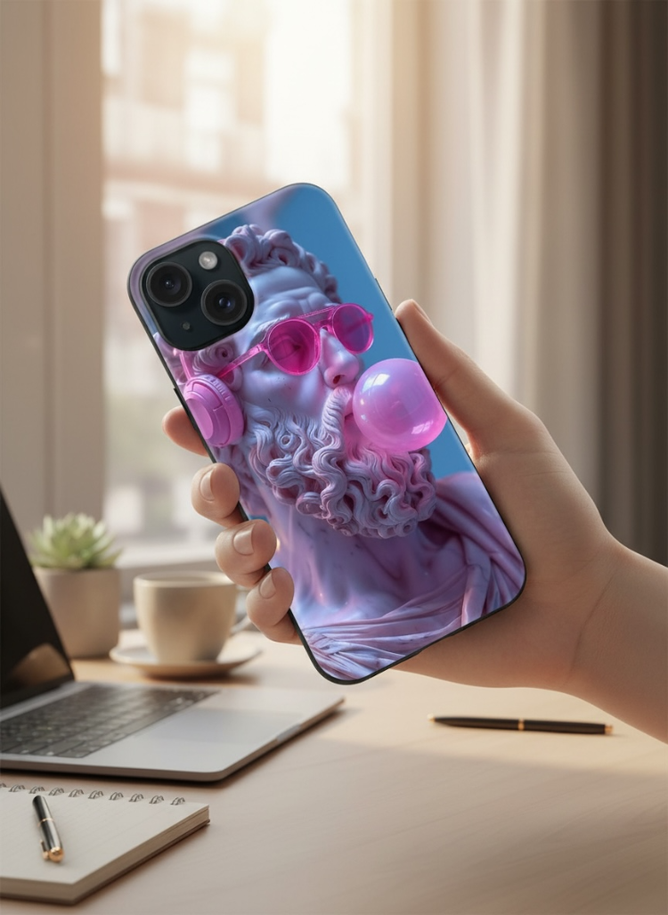 iPhone Uyumlu Vaporwave Zeus Tasarımlı Kılıf