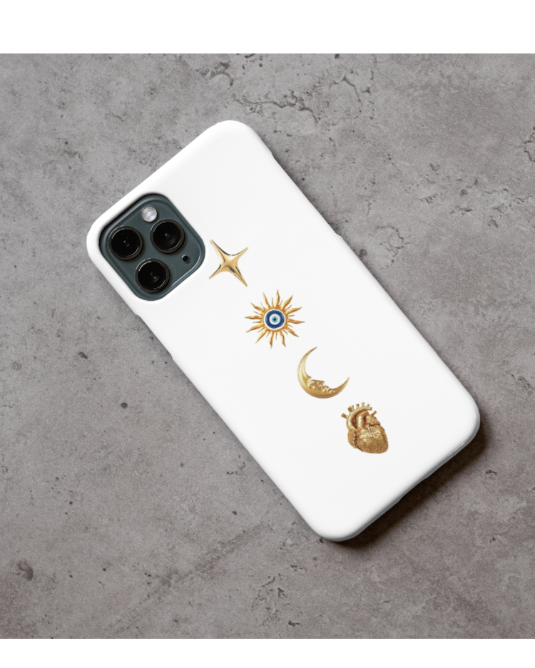 iPhone Uyumlu Altın Semboller Tasarımlı Kılıf
