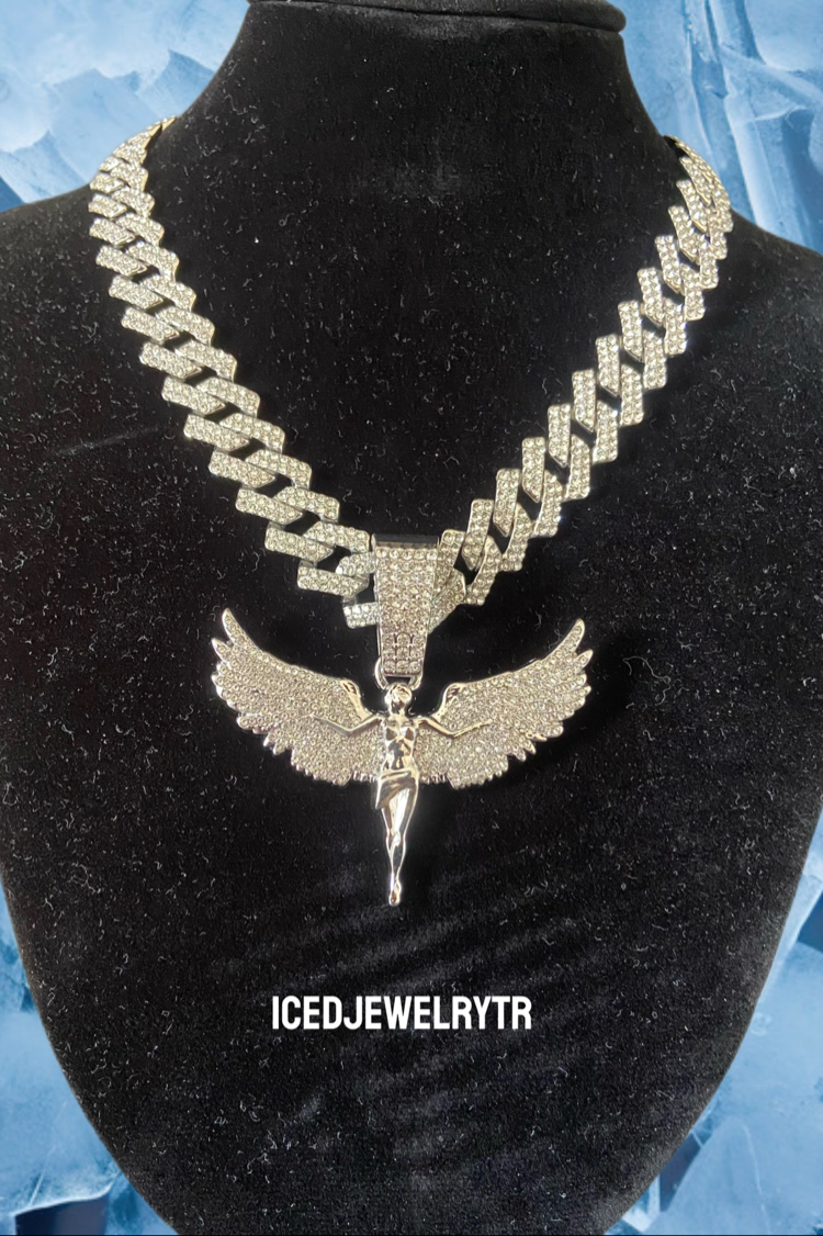 İCED OUT ANGEL CHAİN SİLVER