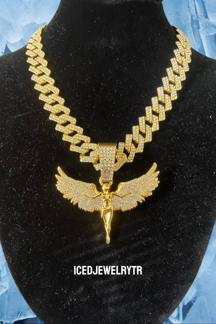 İCED OUT ANGEL CHAİN GOLD
