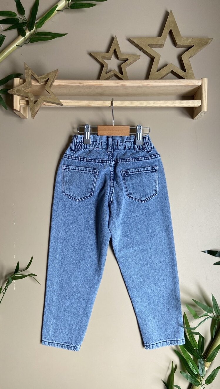 AÇIK RENK LASTİKLİ KOT PANTOLON 