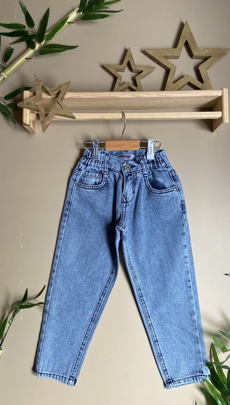 AÇIK RENK LASTİKLİ KOT PANTOLON 
