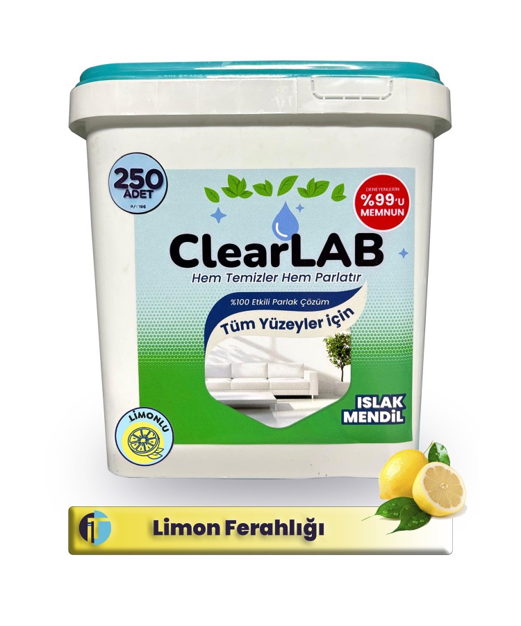 ClearLab - Yüzeyler için Islak Temizlik Mendili / Havlusu – 250’li Kova Ambalaj