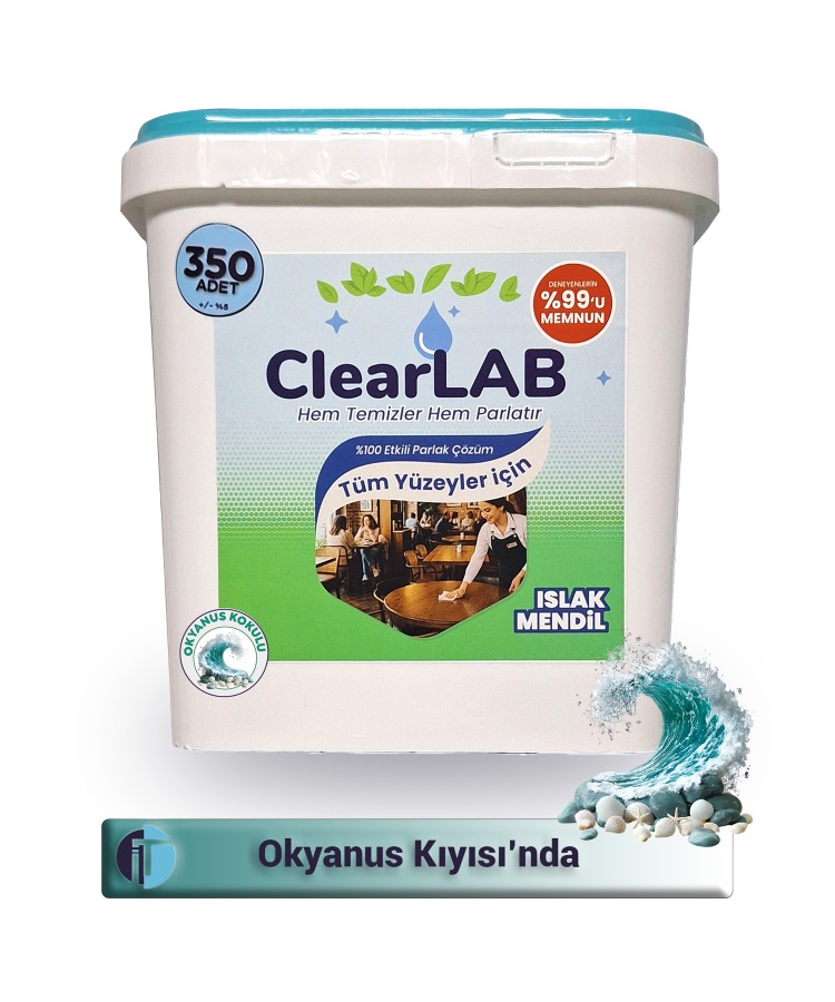 Yüzeyler için Islak Temizlik Mendili / Havlusu – 350’li Kova Ambalaj / Okyanus