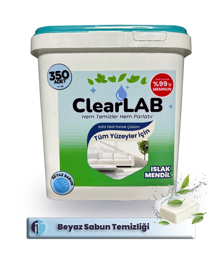 Yüzeyler için Islak Temizlik Mendili / Havlusu – 350’li Kova Ambalaj / Beyaz Sabun