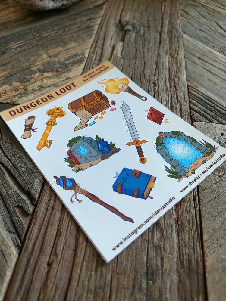 Dungeon Loot Sticker Sayfası