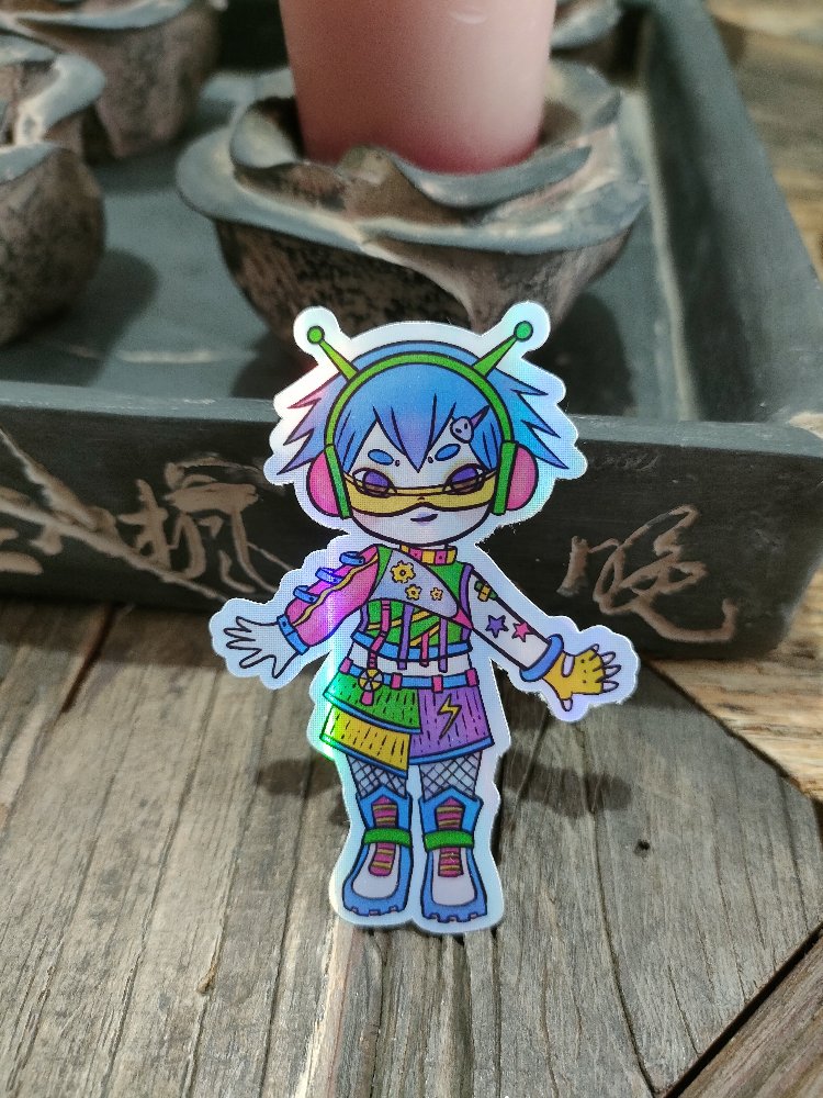 Cyber- J-Fashion Metalik Holo sticker