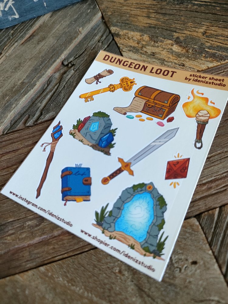 Dungeon Loot Sticker Sayfası