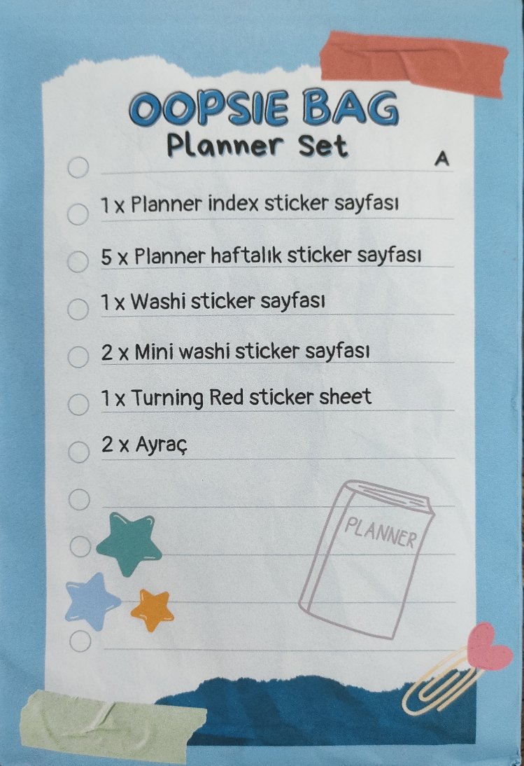 Oopsie Bag Planner Set (A-B)