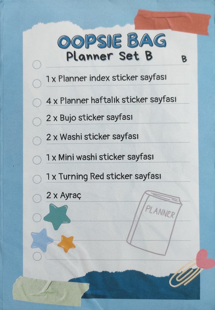 Oopsie Bag Planner Set (A-B)