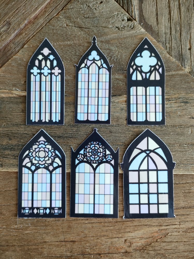 6'lı Gotik Pencere şeffaf sticker paketi