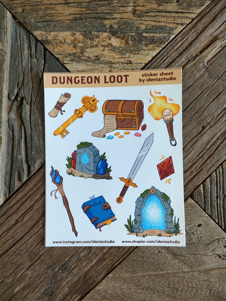 Dungeon Loot Sticker Sayfası