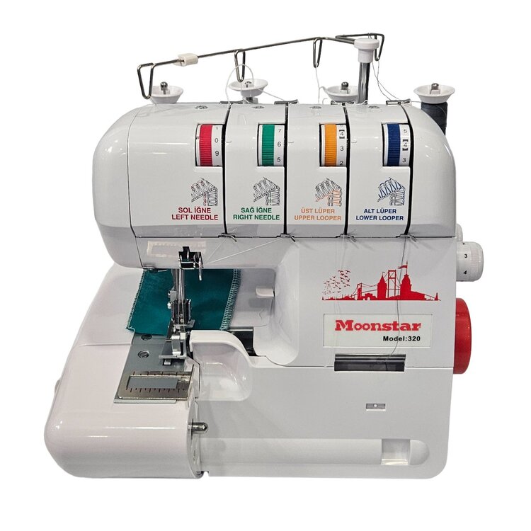 MOONSTAR Ev Tipi Overlok Dikiş Makinesi 3-4 İplik / Model 320 ( ÇÖP KUTUSU HEDİYELİ )
