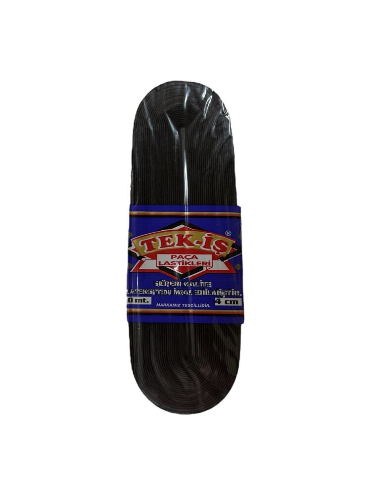 4CM TEK-İŞ 1. KALİTE DOKUMA LASTİK SİYAH ( 10 METRE )