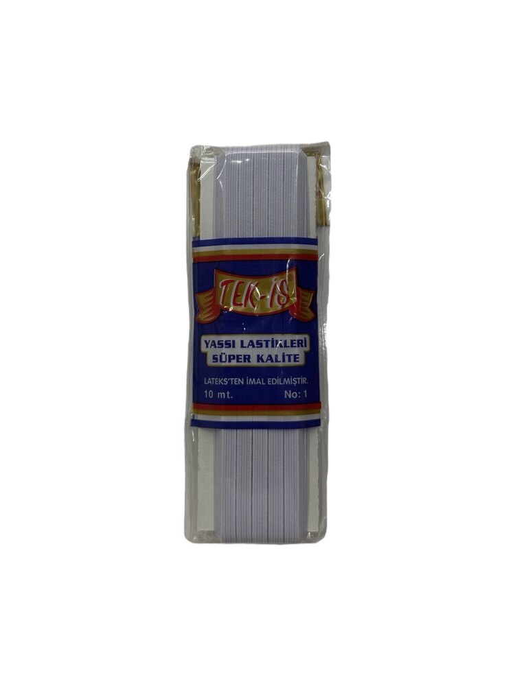 TEK-İŞ 1. KALİTE 1 NO LASTİK BEYAZ ( 10 METRE )