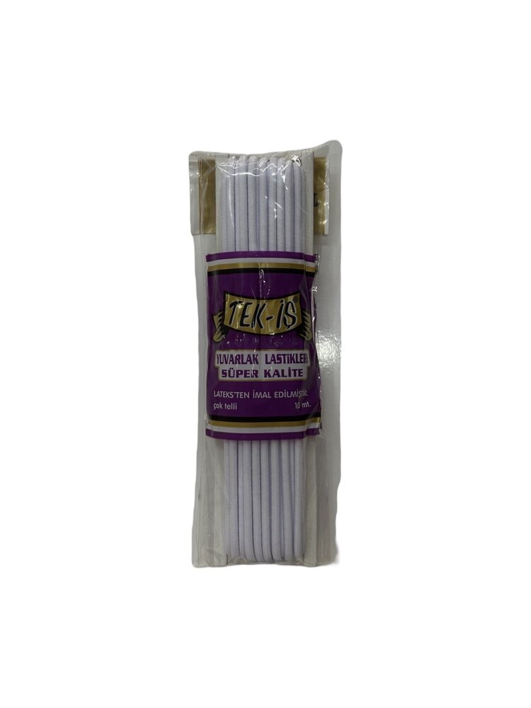 TEK-İŞ 1. KALİTE YUVARLAK LASTİK BEYAZ ( 10 METRE )