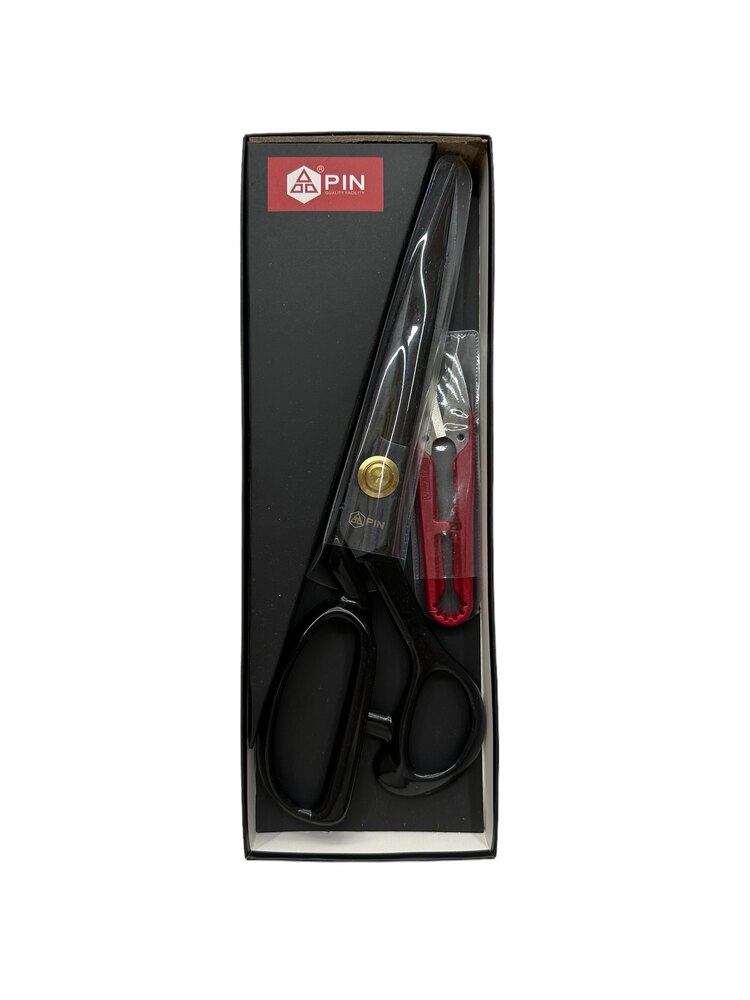10 NO PİN 1. KALİTE PROFESYONEL TERZİ MAKASI + TEMİZLEME MAKASI (26,5CM)