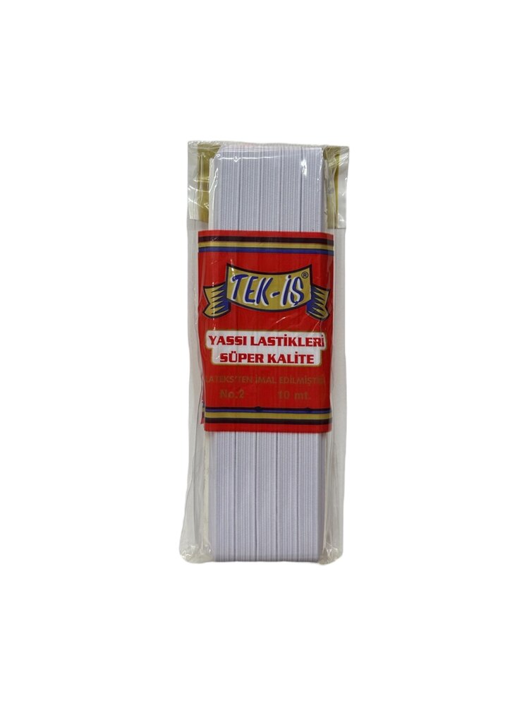 TEK-İŞ 1. KALİTE 2 NO LASTİK BEYAZ ( 10 METRE )