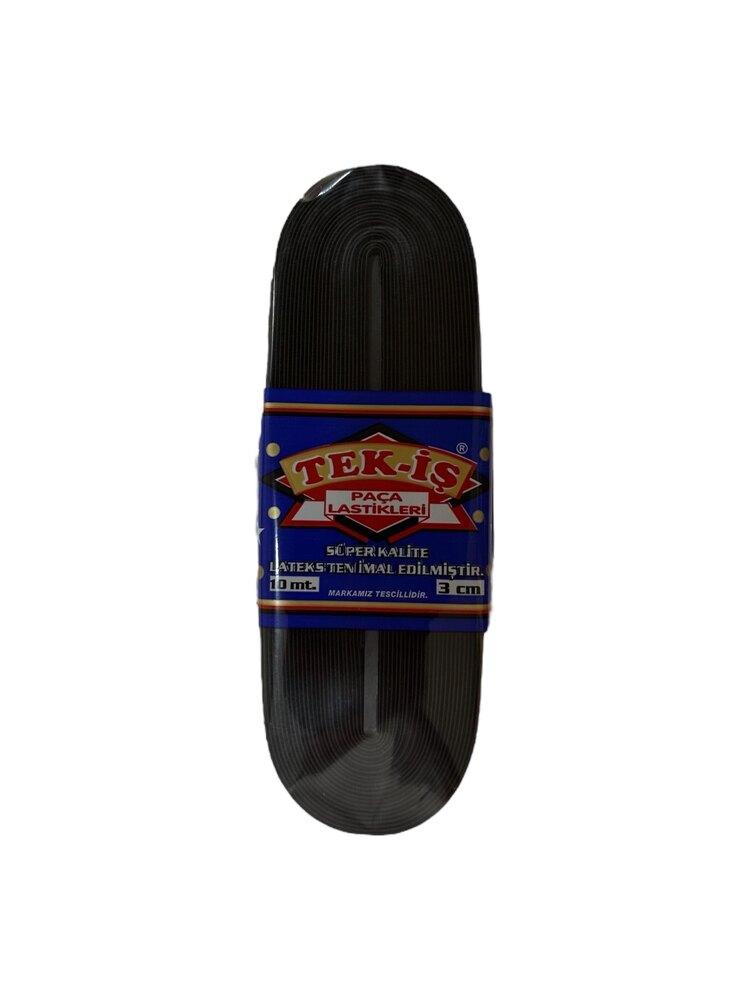 3CM TEK-İŞ 1. KALİTE DOKUMA LASTİK SİYAH ( 10 METRE )