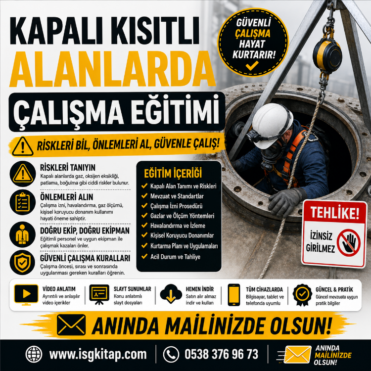 KAPALI KISITLI ALANLARDA ÇALIŞMA SLAYT+VİDEO EĞİTİMİ