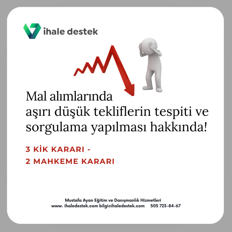 Mal alımlarında aşırı düşük tekliflerin tespiti ve sorgulama yapılması