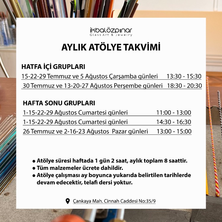 AYLIK ALEVDE CAM BONCUK YAPIMI ATÖLYESİ