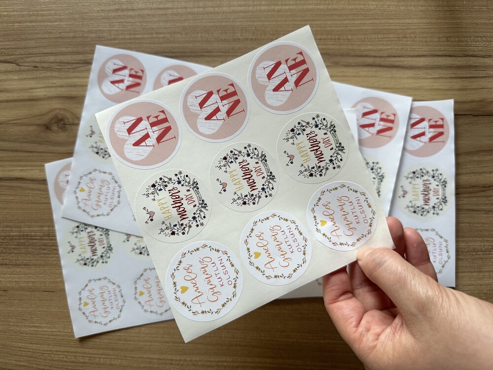 Anneler Günü Sticker Set 4,5cm 54 Adet