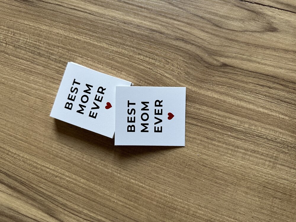 Best mom ever - 5x6cm tek yön kart 25 Adet