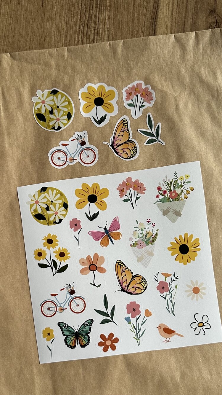Çiçek Temalı Karışık Sticker Set 