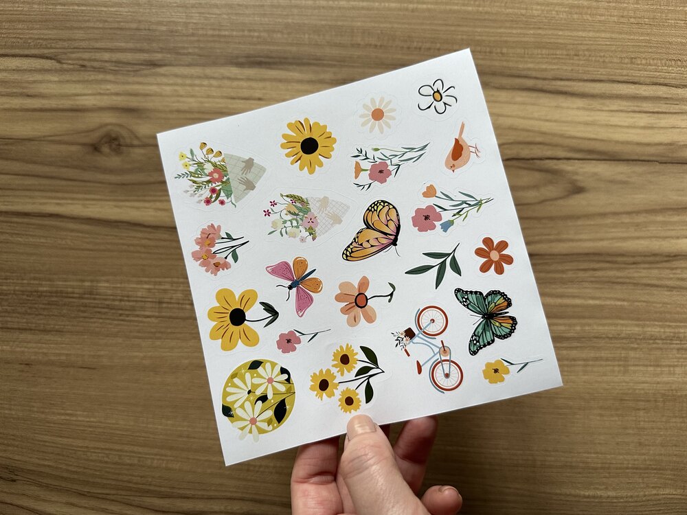 Çiçek Temalı Karışık Sticker Set 