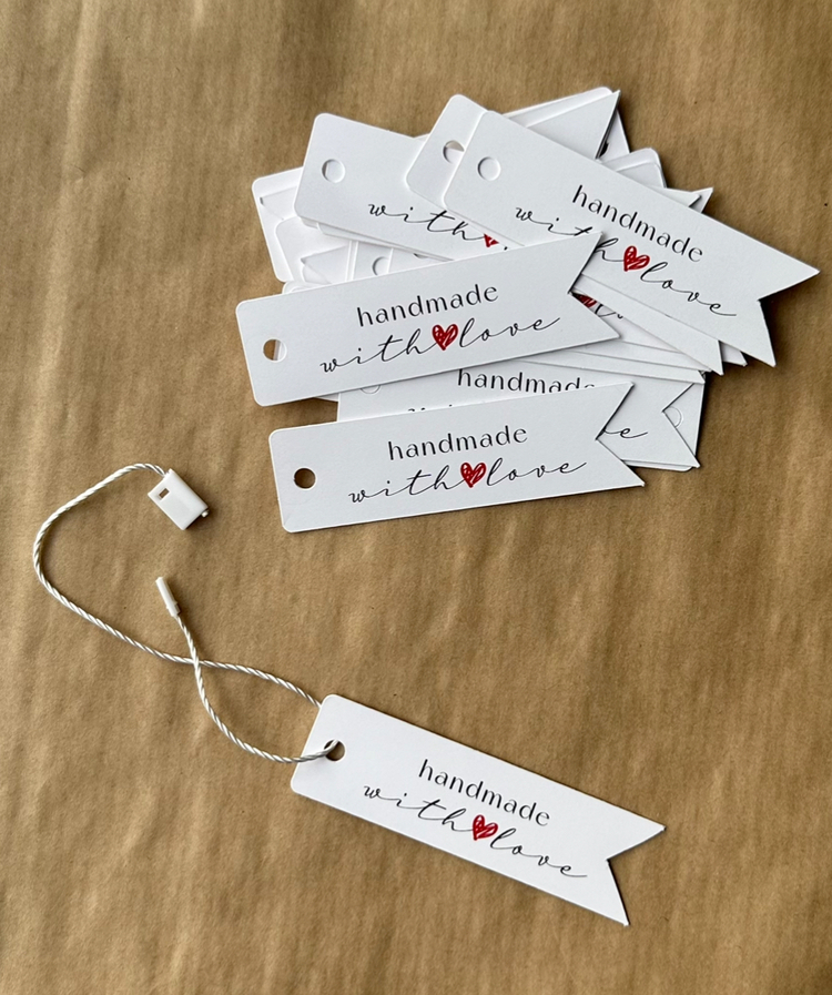 Handmade with love - Karton Etiket - 25 Adet