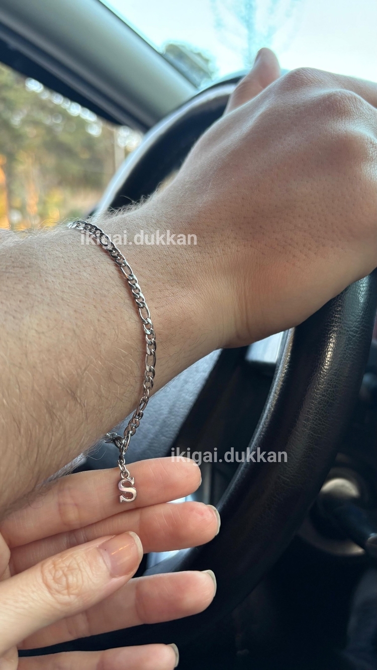 Harfli Çelik Ikigai Bilekliği (Silver)