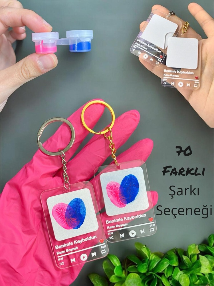 Sevgili Parmak İzi Anahtarlık Seti