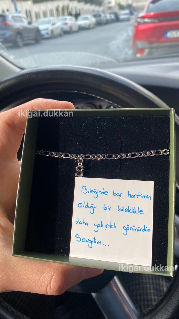 Harfli Çelik Ikigai Bilekliği (Silver)