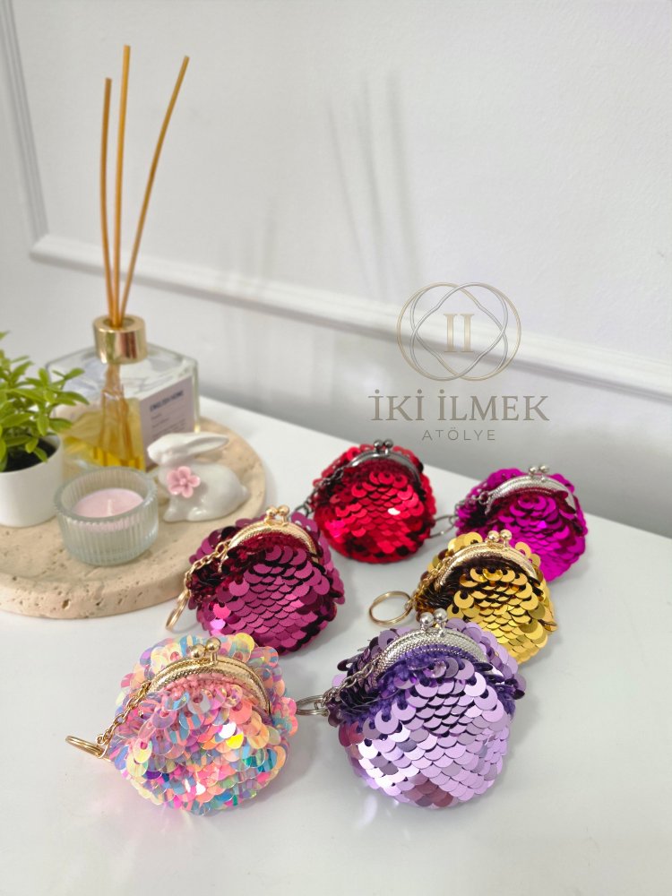 Renk Seçenekli Mini Lolipop Cüzdan & Anahtarlık | İki İlmek Atölye