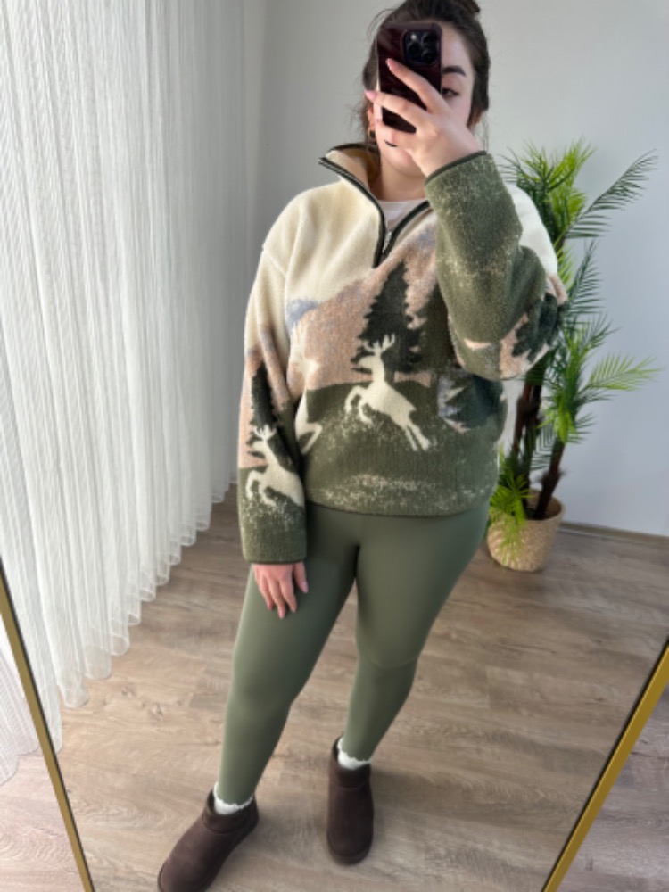MARKA MODEL DESENLİ PELUŞ SWEAT