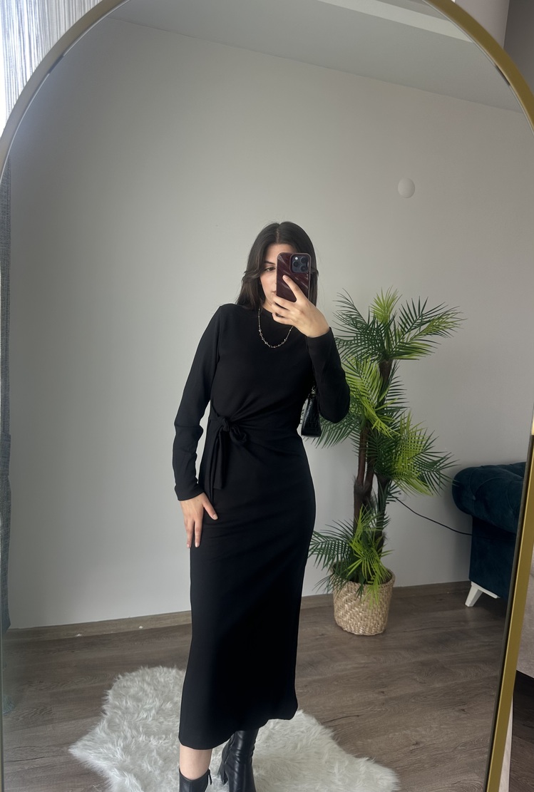 LUSİA BAĞLAMALI FUL LİKRALI ELBİSE