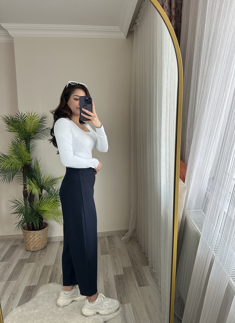 FUL LİKRALI BEL LASTİKLİ BALON PANTOLON
