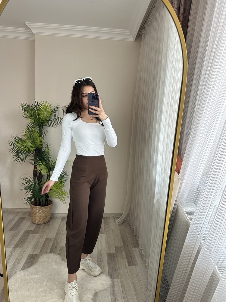 FUL LİKRALI BELİ LASTİKLİ BALON PANTOLON