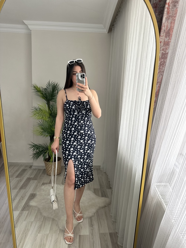 FULL LİKRALI ASKILI SUMMER ELBİSE