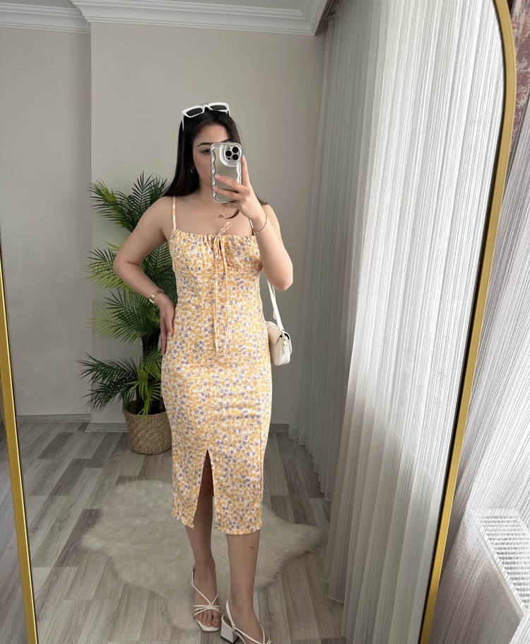 FULL LİKRALI ASKILI SUMMER ELBİSE