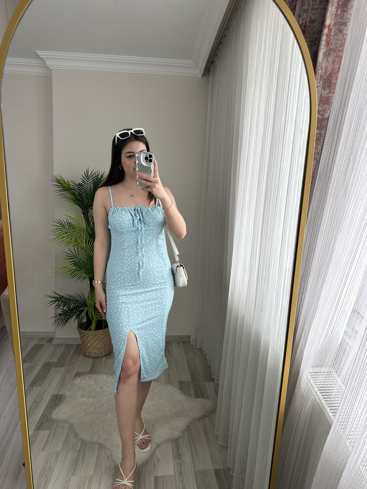 FULL LİKRALI ASKILI SUMMER ELBİSE