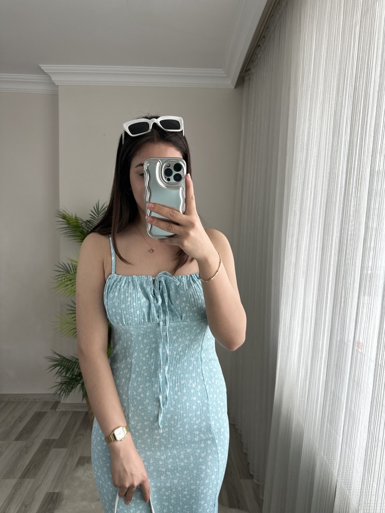 FULL LİKRALI ASKILI SUMMER ELBİSE